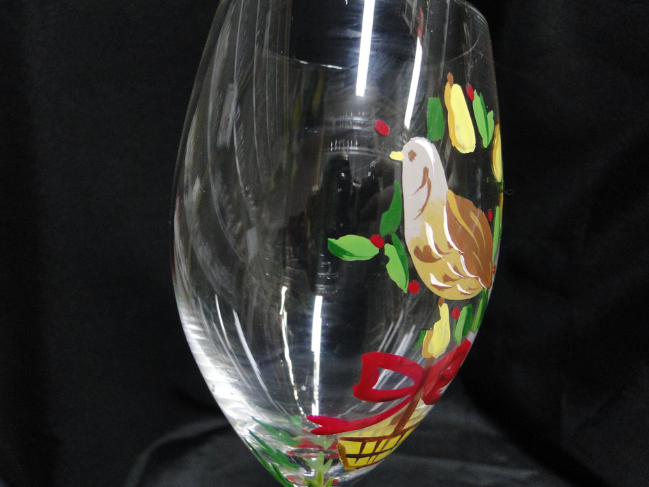 Block 12 Days of Christmas: "1 Partridge" Water or Wine Goblet, 9 1/8"