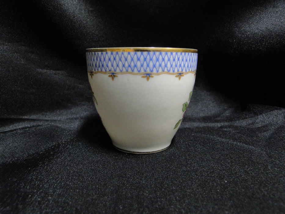 Charles Ahrenfeldt Blue Lattice, Florals: Demitasse Cup & Saucer Set, 2", As Is