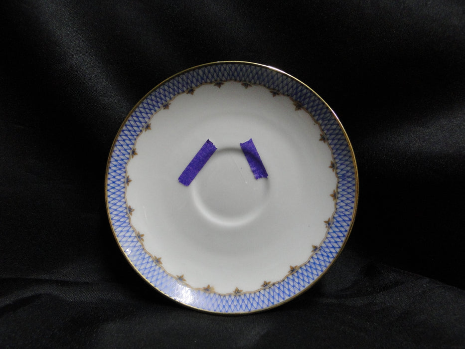 Charles Ahrenfeldt Blue Lattice, Florals: Demitasse Cup & Saucer Set, 2", As Is