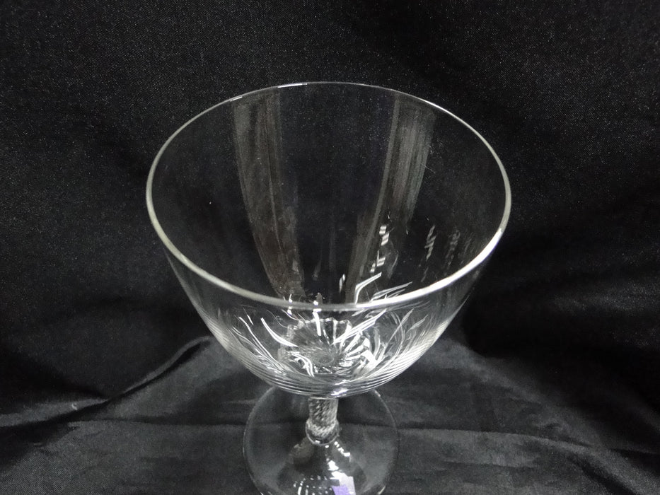 Borgfeldt Lisa, Twisted Stem: Water or Wine Goblet, 6 1/4" Tall, As Is