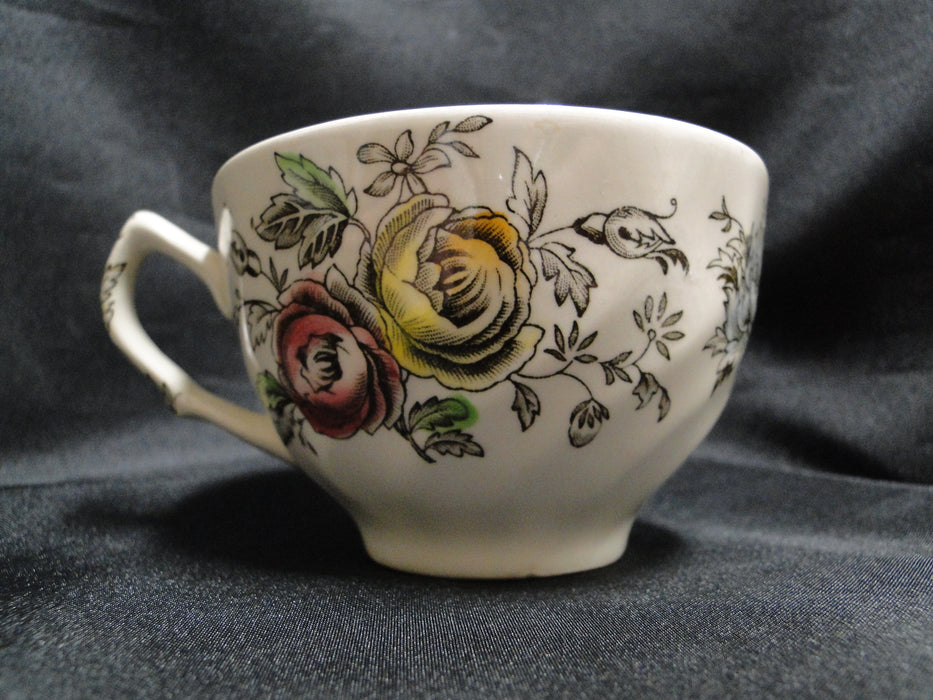 Johnson Brothers Sheraton, Floral Center: Cup & Saucer, No Design In, Crazing