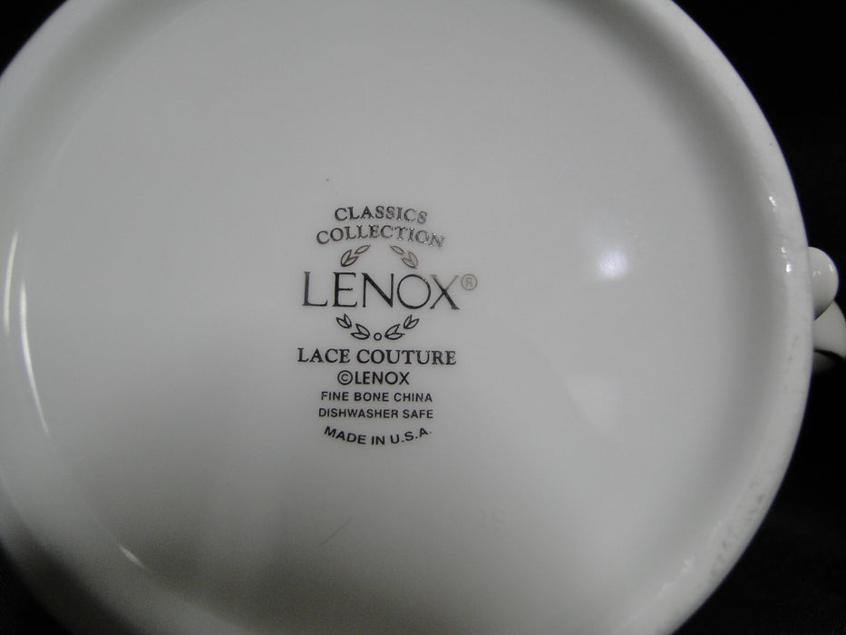 Lenox Lace Couture, Silver & Platinum: Cup & Saucer Set (s), 2 3/8" Tall
