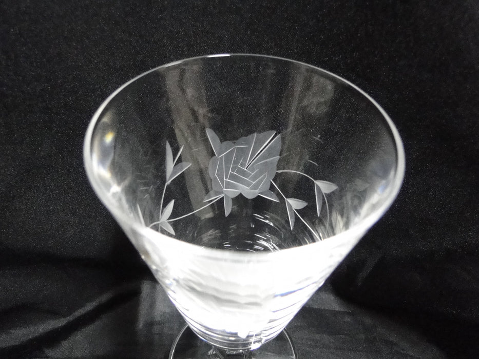 Failte Crystal Ireland Cut Flower Design: Water or Wine Goblet (s), 6 3/4" As Is