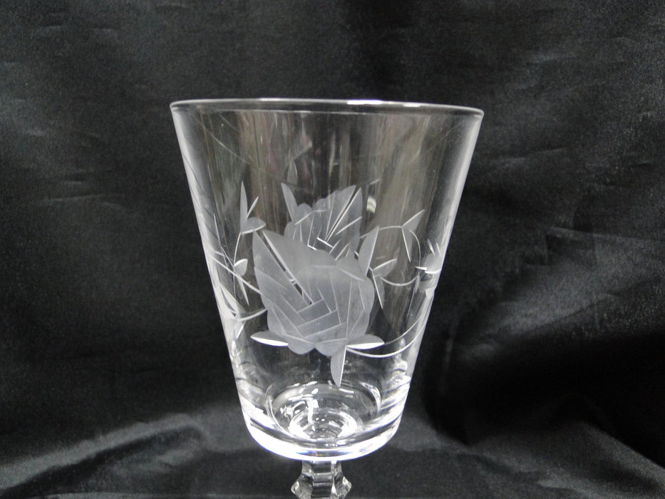 Failte Crystal Ireland Cut Flower Design: Water or Wine Goblet (s), 6 3/4" As Is