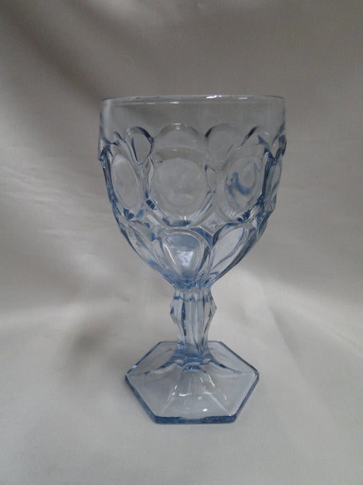 Fostoria Moonstone Light Blue, Thumbprints: Wine Glass, 5 1/8" Tall, As Is