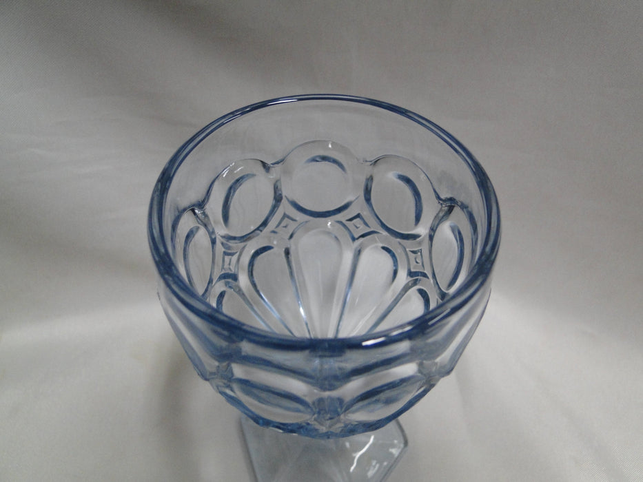 Fostoria Moonstone Light Blue, Thumbprints: Wine Glass, 5 1/8" Tall, As Is