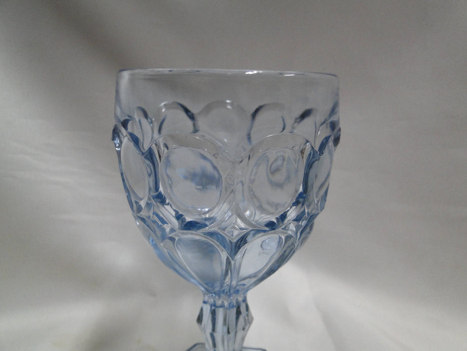 Fostoria Moonstone Light Blue, Thumbprints: Wine Glass, 5 1/8" Tall, As Is