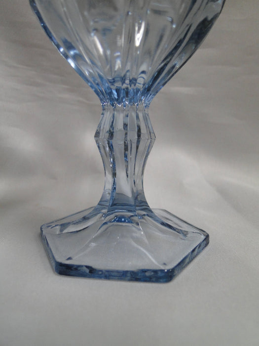 Fostoria Moonstone Light Blue, Thumbprints: Wine Glass, 5 1/8" Tall, As Is