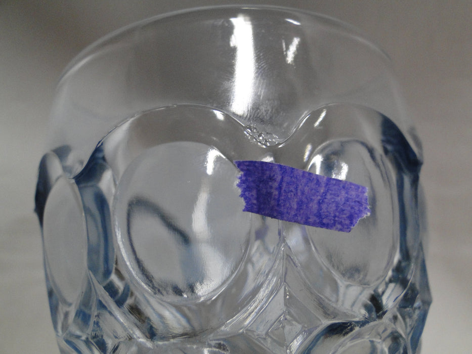 Fostoria Moonstone Light Blue, Thumbprints: Wine Glass, 5 1/8" Tall, As Is