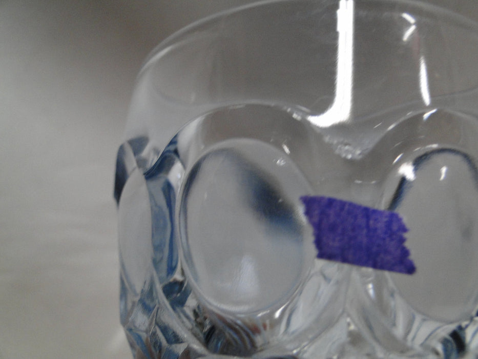 Fostoria Moonstone Light Blue, Thumbprints: Wine Glass, 5 1/8" Tall, As Is