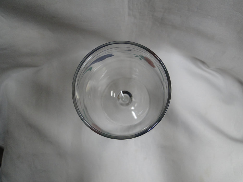 Lenox Poppies on Blue Glassware: Water or Wine Goblet, 7 1/2" Tall, 10 oz
