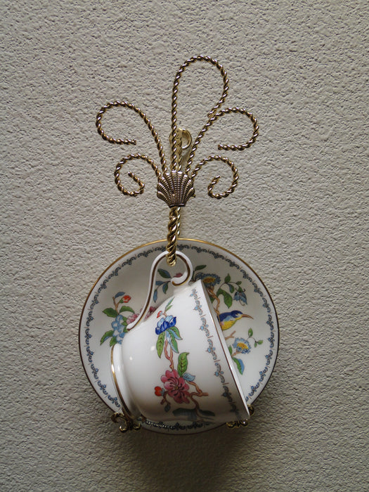 Bard's Gold Twisted Wire Wall Hanger (s) for a Single Cup & Saucer, 9 3/4"