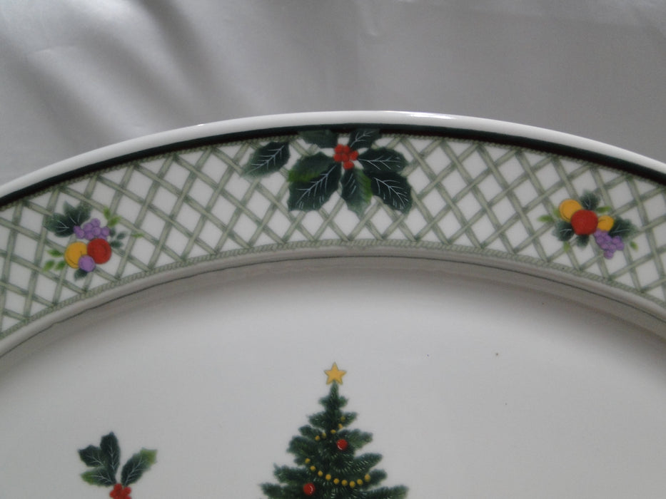 Mikasa Christmas Story, Tree, Lattice: Oval Serving Platter, 13 3/4" x 10 1/4"