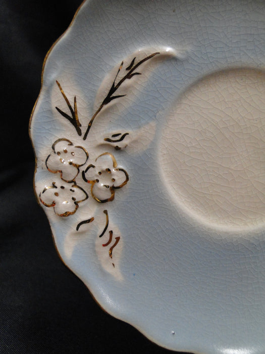 Prince Edward White Flowers on Blue: Demitasse Cup & Saucer, 2 1/4", Crazing