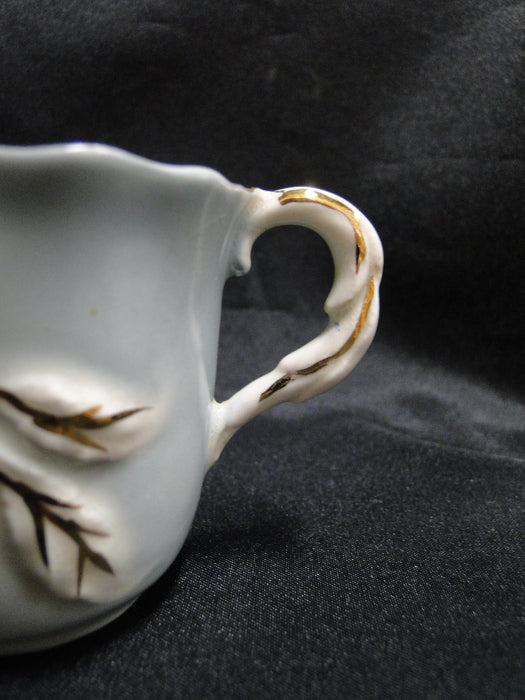 Prince Edward White Flowers on Blue: Demitasse Cup & Saucer, 2 1/4", Crazing