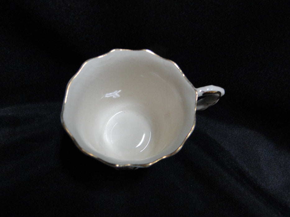 Prince Edward White Flowers on Blue: Demitasse Cup & Saucer, 2 1/4", Crazing