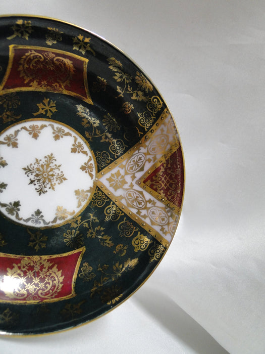 Royal Vienna Ladies Scene, Burgundy, Green: Demitasse Cup & Saucer Set, 2 1/8"