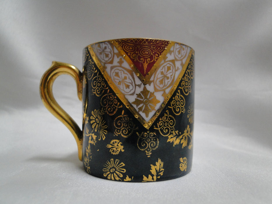 Royal Vienna Ladies Scene, Burgundy, Green: Demitasse Cup & Saucer Set, 2 1/8"