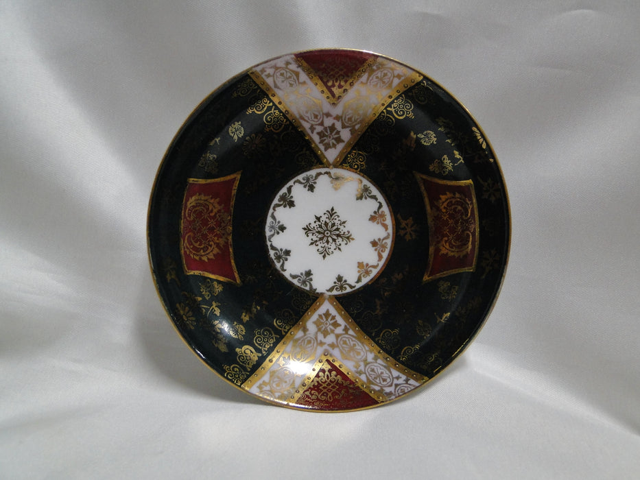 Royal Vienna Ladies Scene, Burgundy, Green: Demitasse Cup & Saucer Set, 2 1/8"