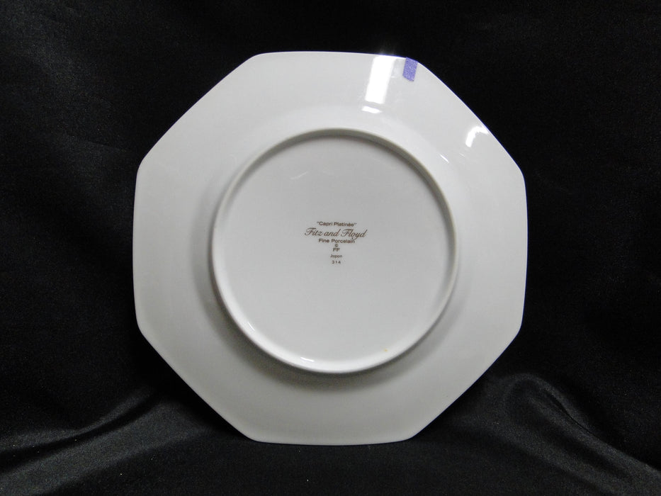 Fitz & Floyd Capri Platinee, Octagonal Gold, Platinum: Salad Plate 7 3/4", As Is