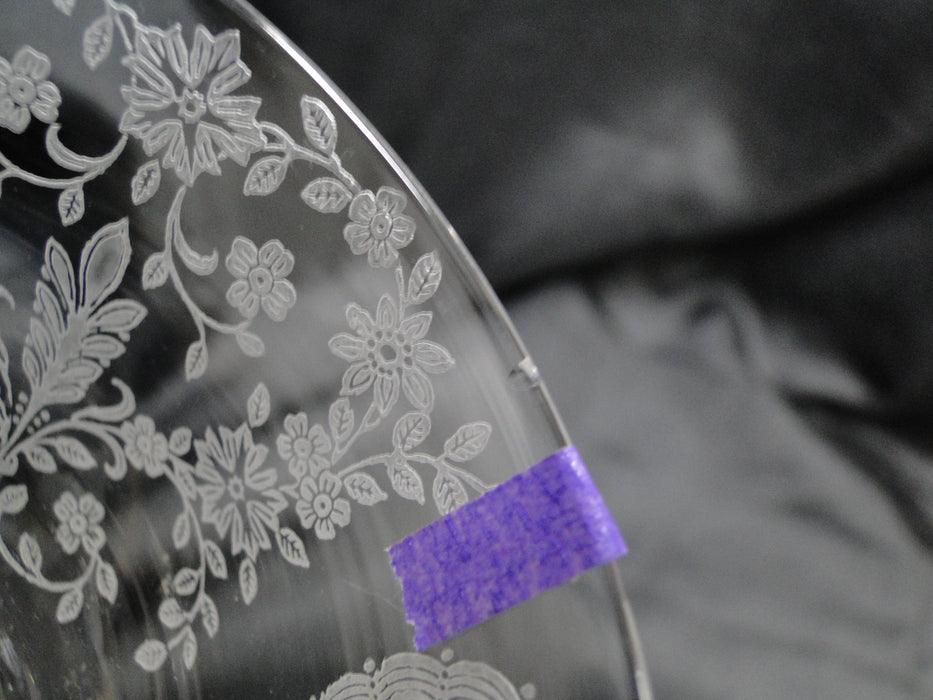 Tiffin Love Lace, 17358, Clear, Etched, June Night: Claret Wine, 6 5/8", As Is