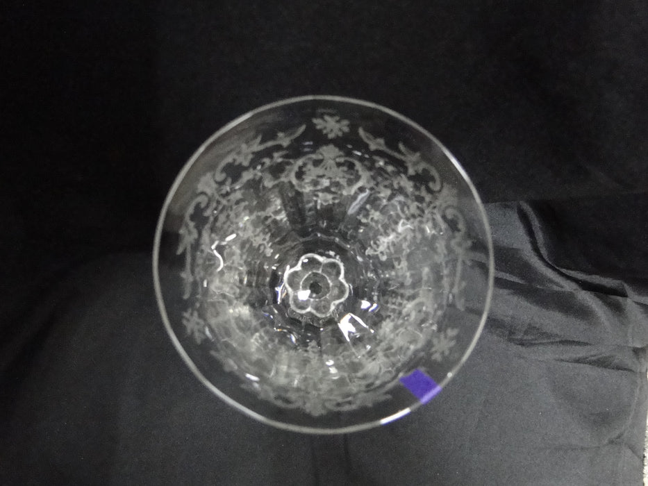 Fostoria Navarre Clear, Stem 6016, Etch 327: Water or Wine Goblet, 7 3/4", As Is