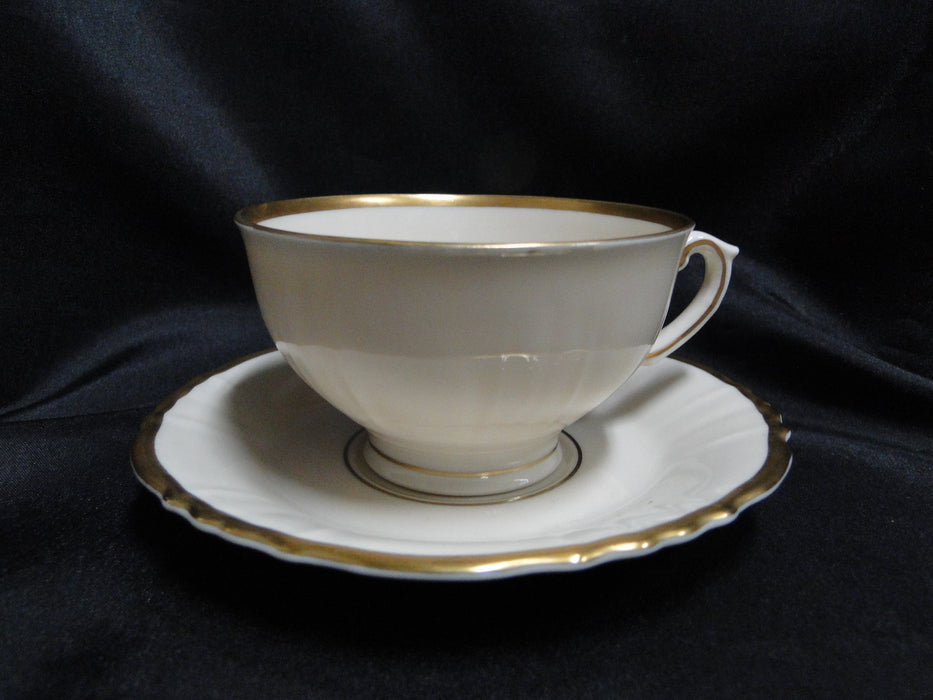 Syracuse Brantley, Wide Gold Trim: Cup & Saucer Set, 2 1/4" Tall