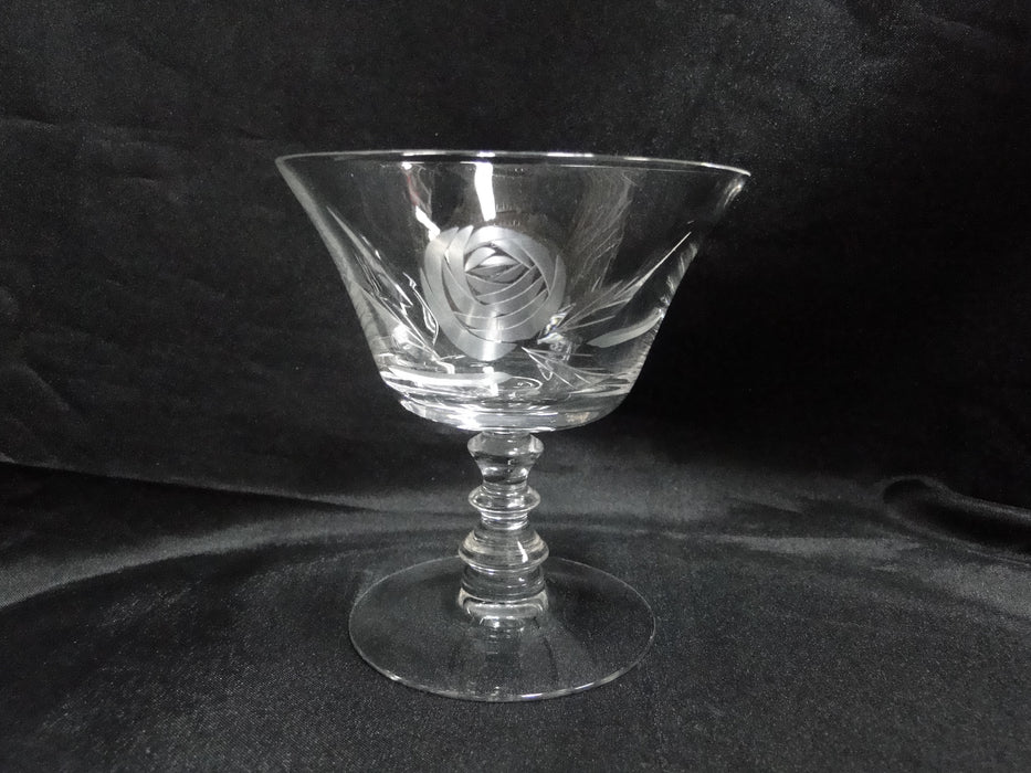 Fostoria Rose, Stem 6036, Cut Rose: Low Sherbet (s), 4 1/8" Tall