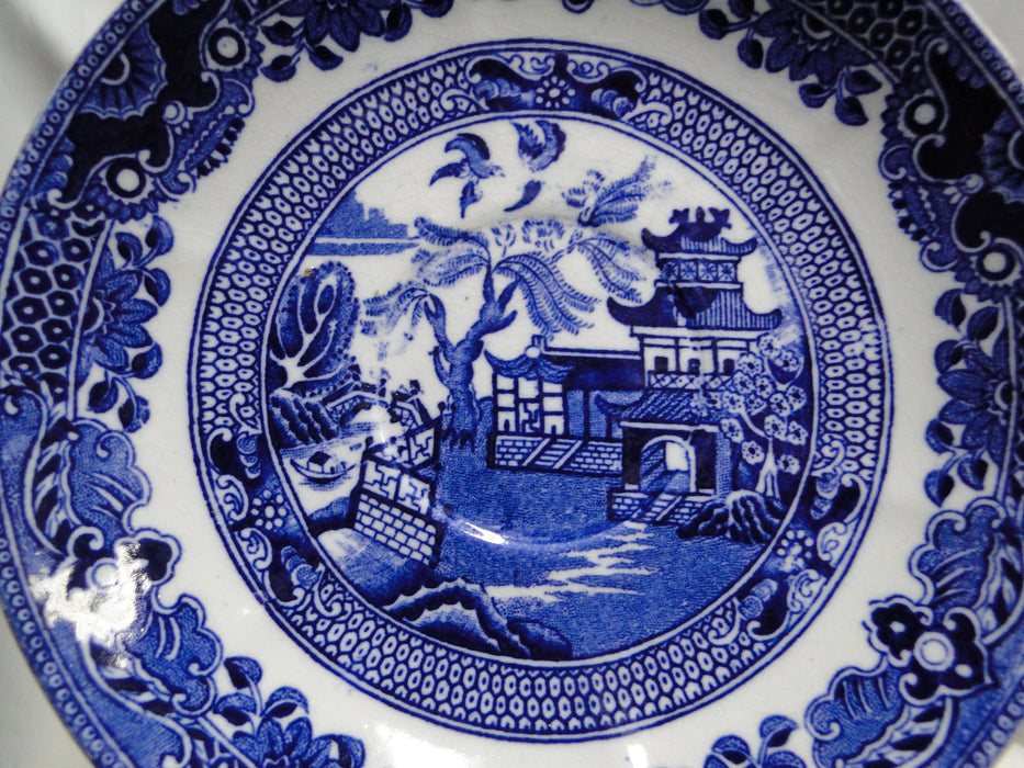Burleigh / Burgess & Leigh Willow Blue Gold Trim: Cup & Saucer Set, Crazing