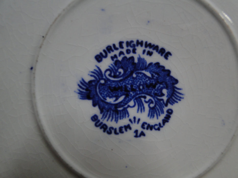 Burleigh / Burgess & Leigh Willow Blue Gold Trim: Cup & Saucer Set, Crazing