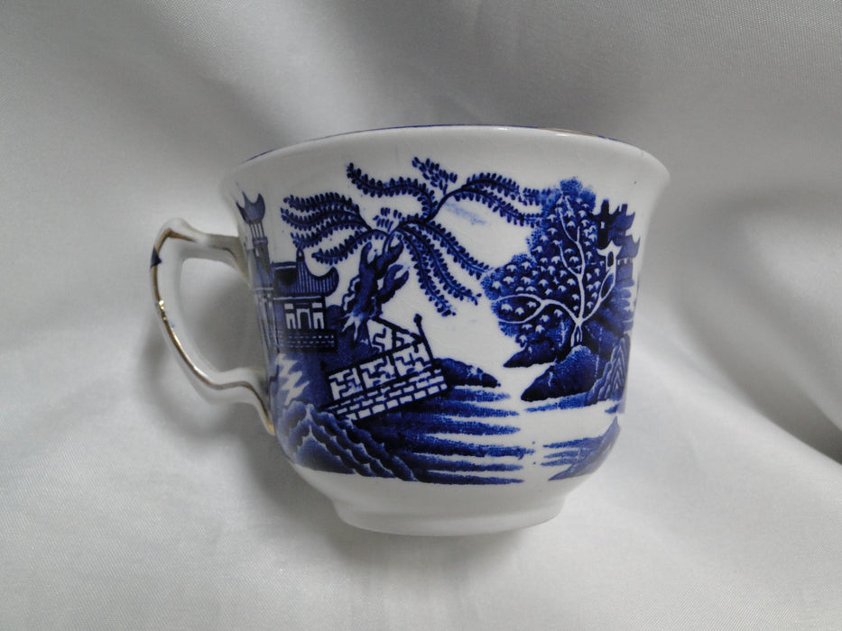 Burleigh / Burgess & Leigh Willow Blue Gold Trim: Cup & Saucer Set, Crazing