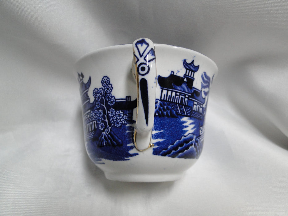 Burleigh / Burgess & Leigh Willow Blue Gold Trim: Cup & Saucer Set, Crazing