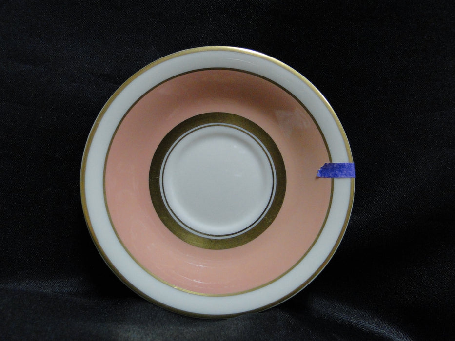 Syracuse Salisbury, Coral Rim: 4 3/8" Demitasse Saucer Only, No Cup, As Is