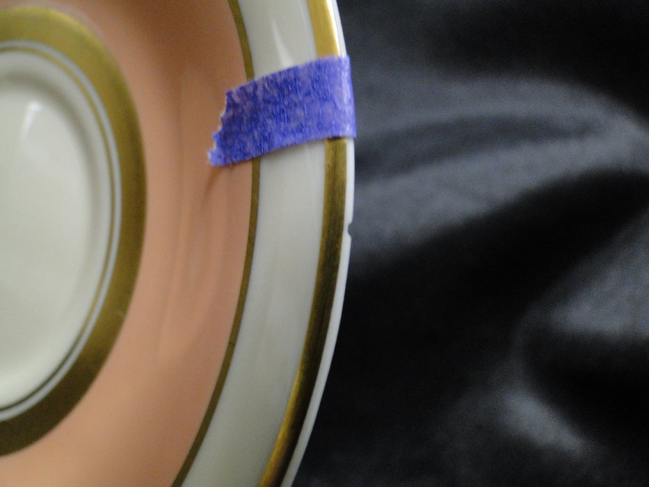 Syracuse Salisbury, Coral Rim: 4 3/8" Demitasse Saucer Only, No Cup, As Is