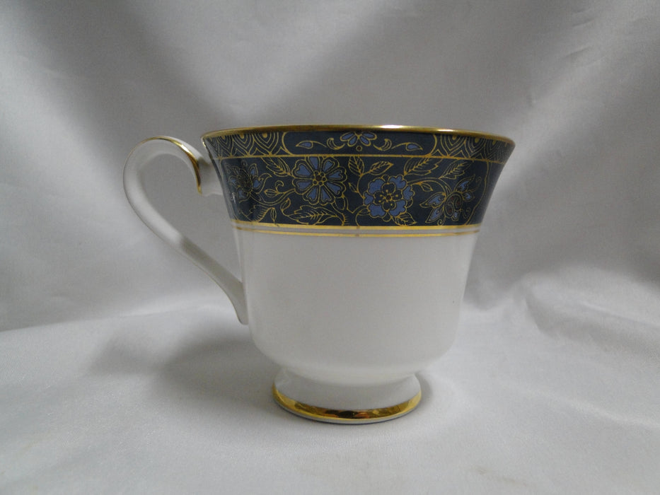 Royal Doulton Carlyle: Blue Flowers, Teal Band, Gold: Cup & Saucer Set (s), 3"