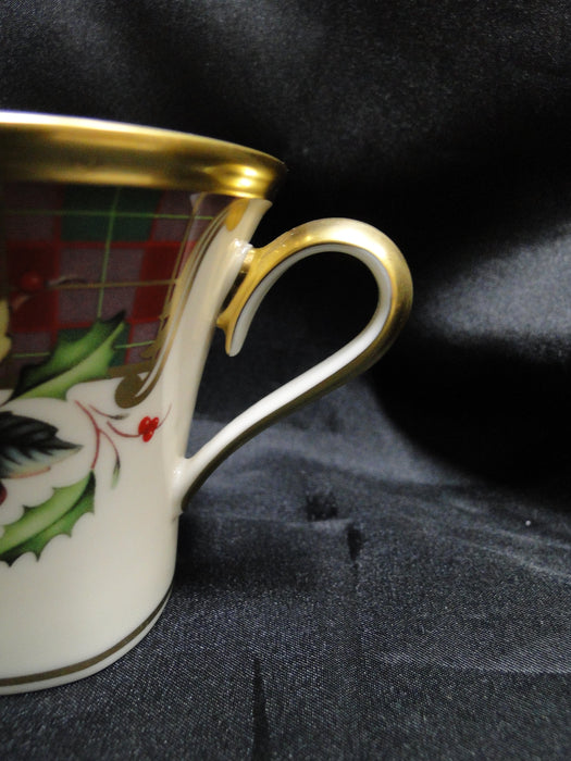 Lenox Holiday Tartan, Fruit, Plaid Ribbon: Square Cup & Saucer Set (s), 3 1/8"