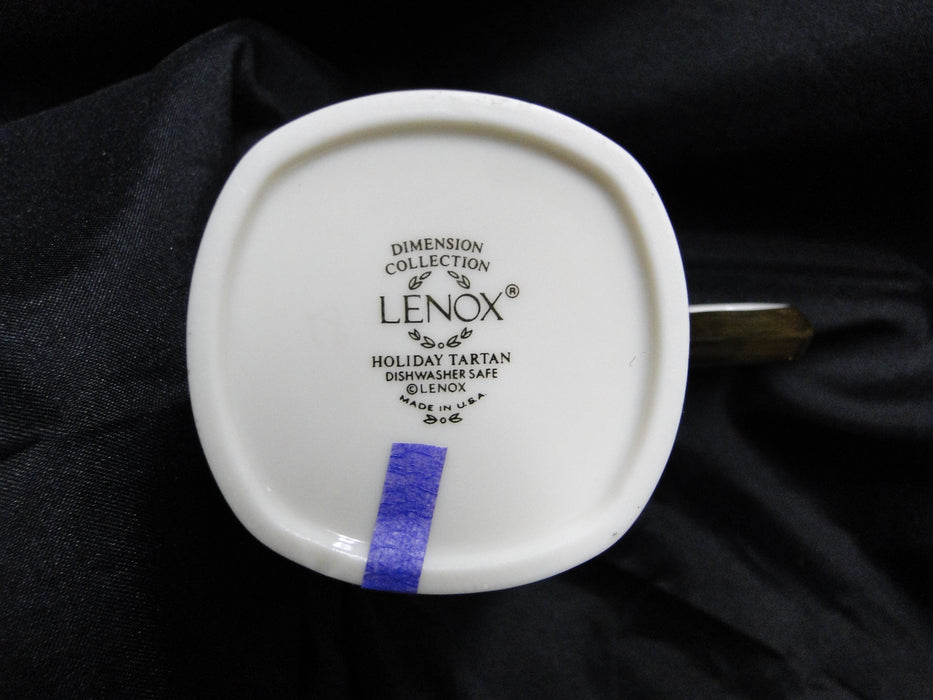 Lenox Holiday Tartan, Fruit, Plaid Ribbon: Square Cup & Saucer Set 3 1/8", As Is
