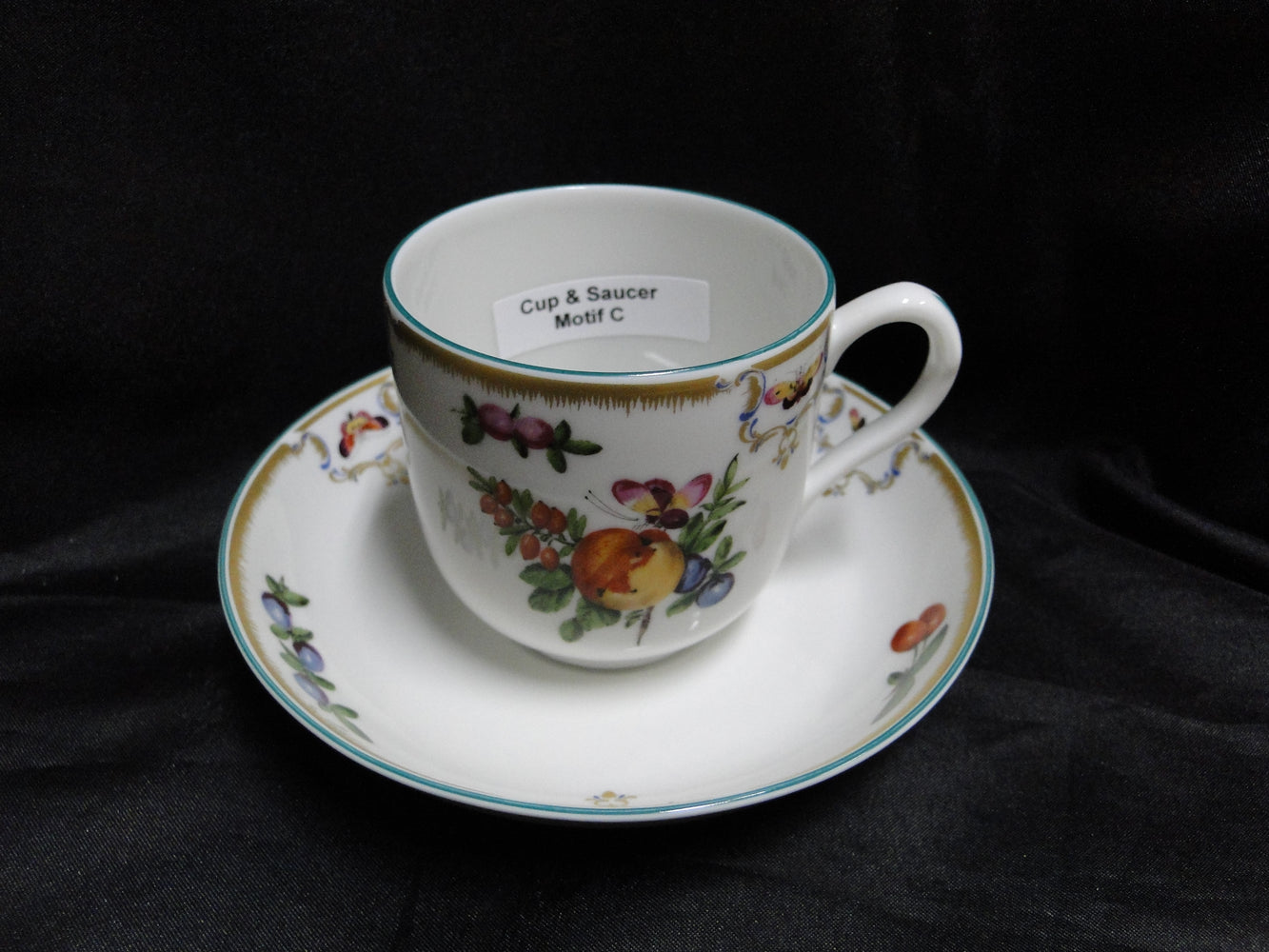 Mottahedeh Duke of Gloucester, Fruit: Flat Cup & Saucer Set, 2 3/4", Motif C