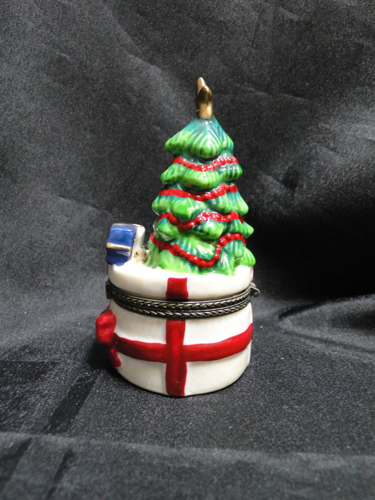 Christmas Tree with Presents: Hinged Trinket Box / Place Card Holder, 4" Tall
