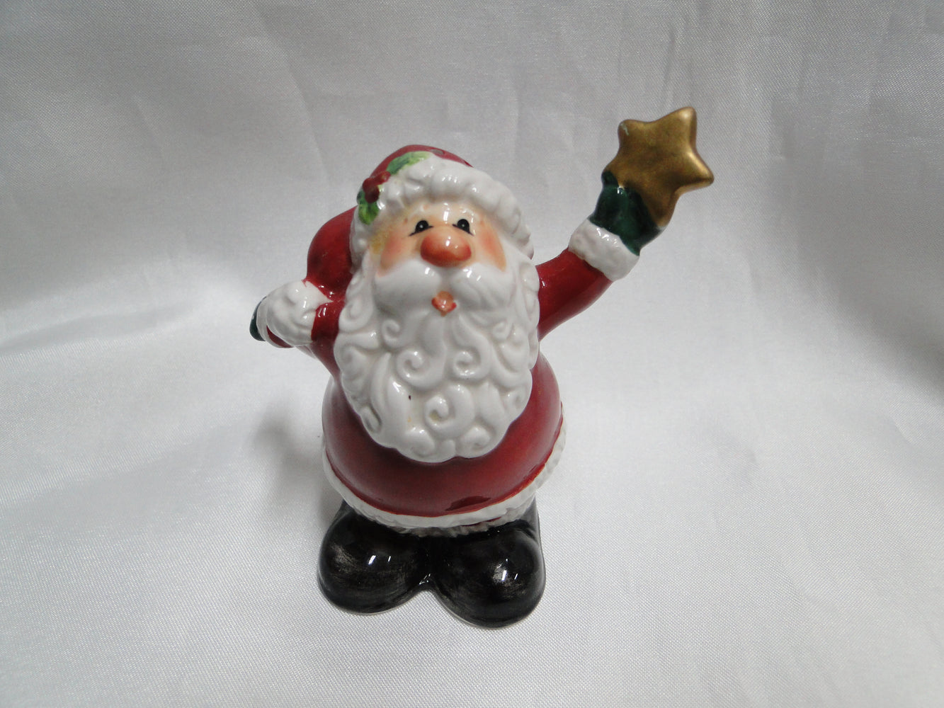 Fitz & Floyd Merry Christmas, Santa: Salt OR Pepper Shaker, 2 Holes, 3 1/4"
