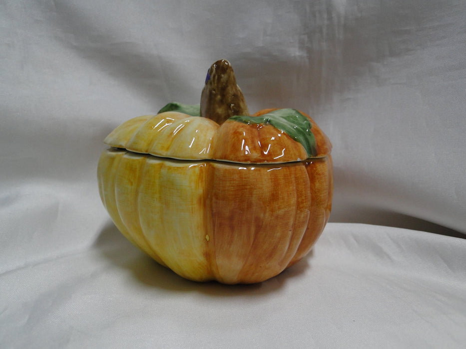 Ceramic Pumpkin Shape: Soup Bowl / Candy Dish w/ Lid, 14oz, As Is