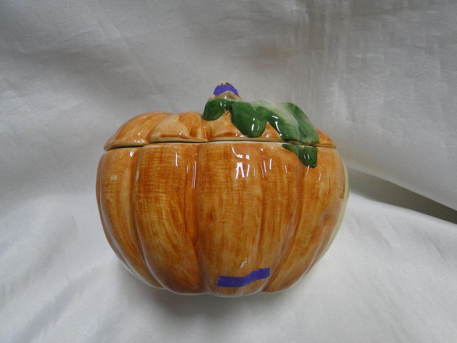 Ceramic Pumpkin Shape: Soup Bowl / Candy Dish w/ Lid, 14oz, As Is