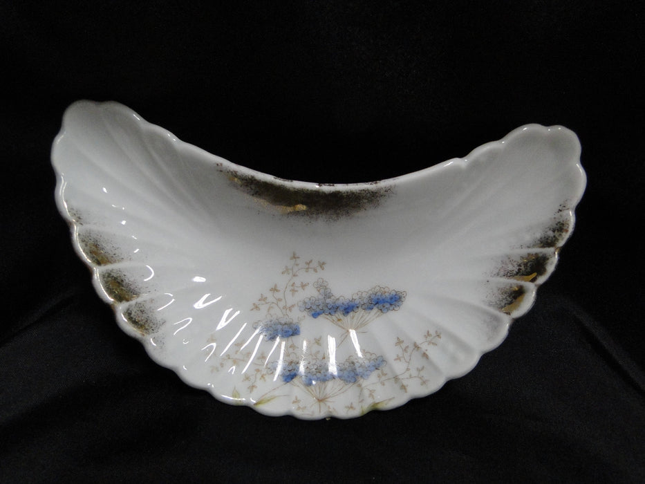 Dresden Blue Flowers, Gold Accents: Crescent Dish, 6 1/4" x 2 7/8"