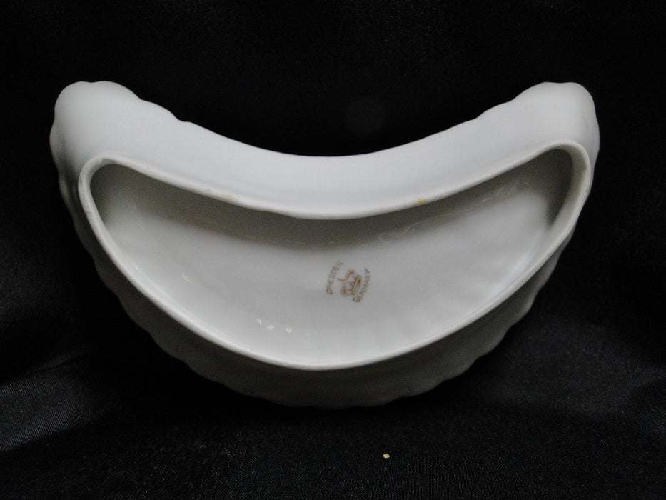 Dresden Blue Flowers, Gold Accents: Crescent Dish, 6 1/4" x 2 7/8"