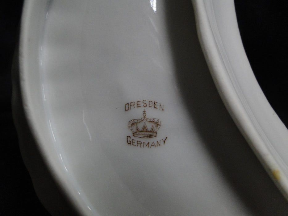 Dresden Blue Flowers, Gold Accents: Crescent Dish, 6 1/4" x 2 7/8"