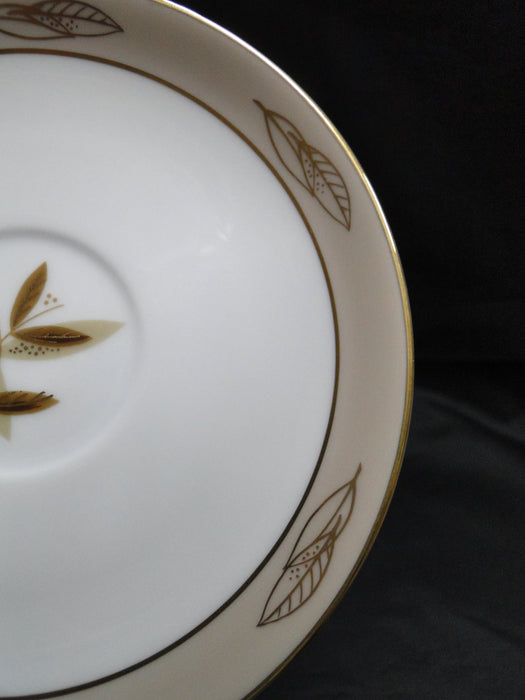 Noritake Fontana, 5580, Taupe Band, Gold Leaves: 6" Saucer Only, No Cup