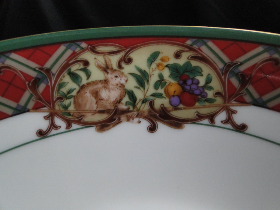 Noritake Royal Hunt, 3930, Plaid, Fruit, Animals: Round Serving Bowl, 8 3/4"
