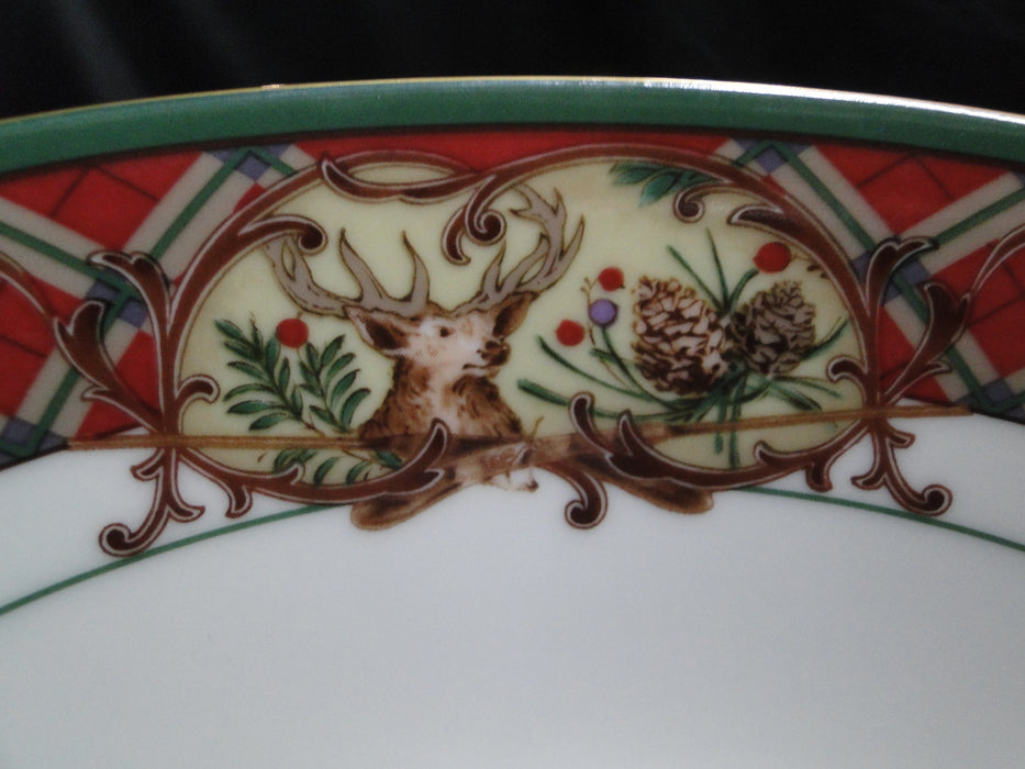 Noritake Royal Hunt, 3930, Plaid, Fruit, Animals: Round Serving Bowl, 8 3/4"