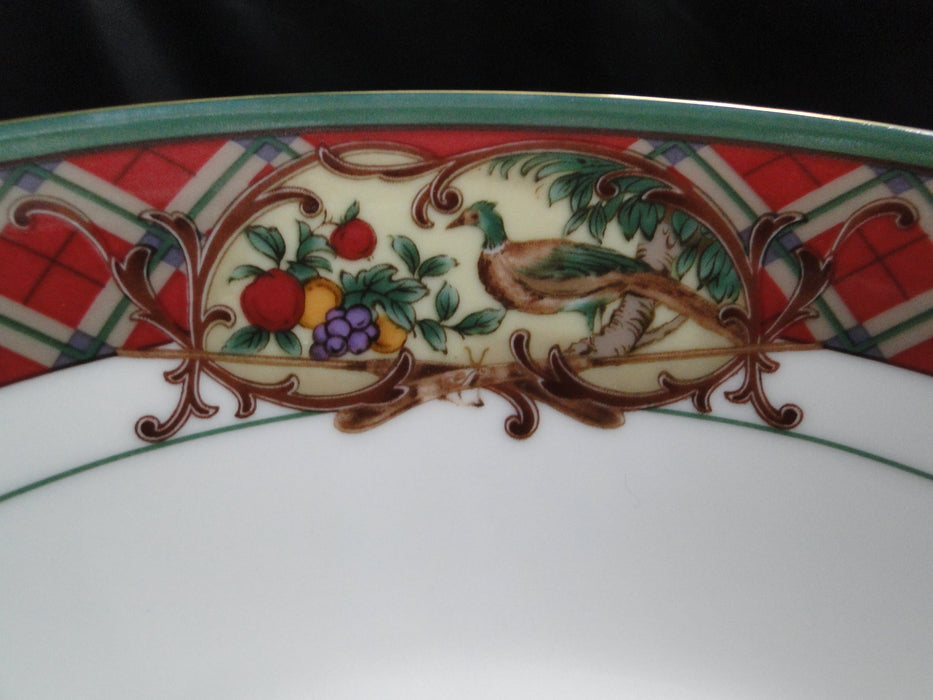 Noritake Royal Hunt, 3930, Plaid, Fruit, Animals: Round Serving Bowl, 8 3/4"