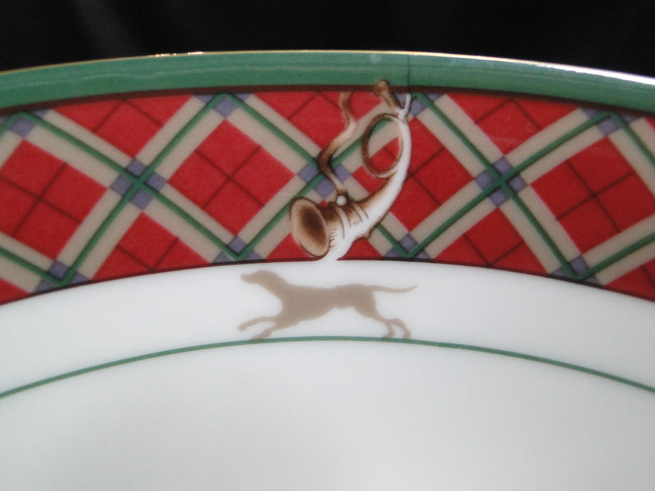 Noritake Royal Hunt, 3930, Plaid, Fruit, Animals: Round Serving Bowl, 8 3/4"